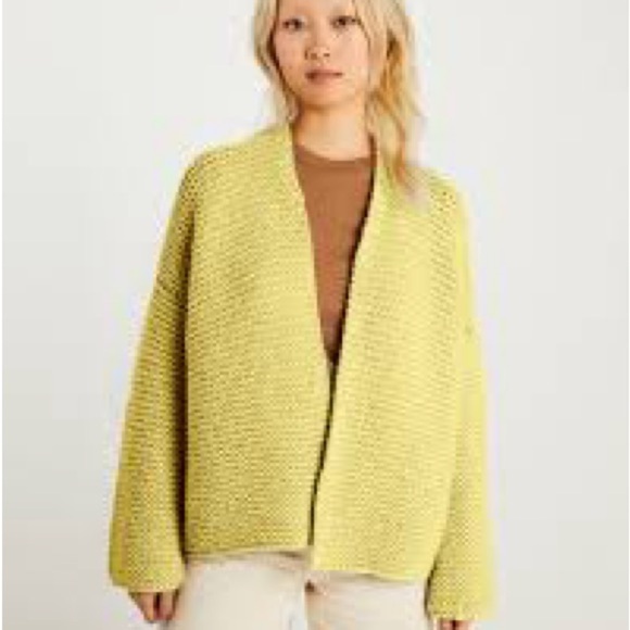 Pinch Sweaters - Pinch Women's Knit Sweater Open Cardigan Size Small Tan/Off White